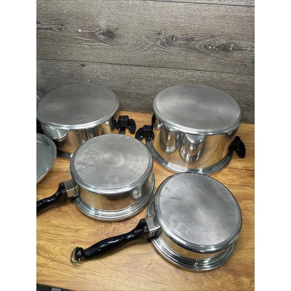 Townecraft Chefs Ware Cookware 8 Piece Set Multi Ply Core T304 Stainless Steel